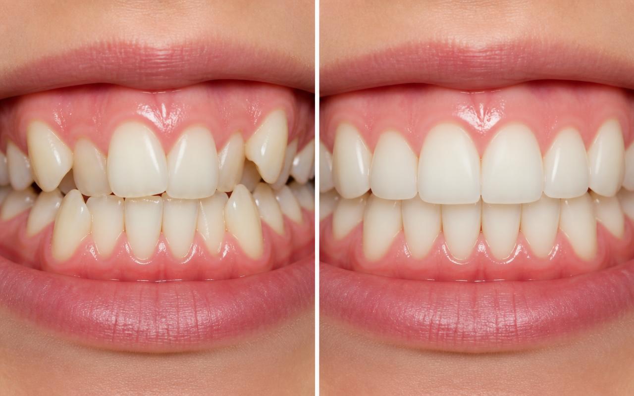Braces & aligners pre-op and post-op result